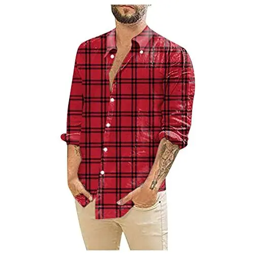 Produktbild: Button Fliegerjacke Herren Pilotenjacke Herren Übergangsjacke College Jacke Herren Übergangsjacke Herren Hemd Grün Kariertes Hemd Herren Pilotenjacke Herren Übergangsjacken Rot L