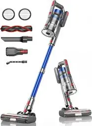 Produktbild: BuTure JR500 Akku Staubsauger 33000 Pa Starke Saugleistung, Staubsauger kabellos Längere Laufzeit 55min, Kabelloser Staubsauger mit LED Anti-Tangle Elektrobürste, Abnehmbarer Akku, Wandhalterung