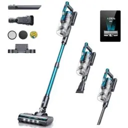 Produktbild: BuTure VC60 Akku Staubsauger Kabellos 38000PA,450W Staubsauger Bis zu 55 Min Laufzeit,1.5L Stielstaubsauger mit LED-Display, Anti-Tangle-Bürste, Duftkarte für Hartböden/Teppich/Tierhaare/Auto/Zuhause