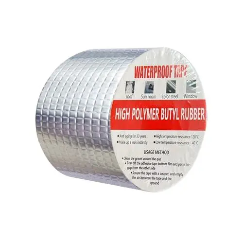 Produktbild: Butylband Wasserdichtes Klebeband Außen Bitumenband Selbstklebend, Butylkautschuk ​Aluminiumfolie dichtband,für Dachleckage, Oberflächenriss, Fensterbankspalt, Rohrbruch (5cm X 3m)