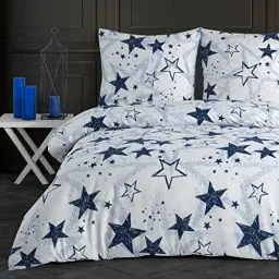 Produktbild: Buymax® Bettwäsche 135x200 100% Baumwolle 4-Teilig Bettbezug - Bettwäsche-Sets 135 x 200cm mit 2 mal Kissenbezüge 80x80cm, ÖKO-TEX Renforcé-Bettwäsche Set mit Reißverschluss