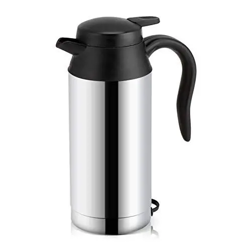 Produktbild: BuyWeek Auto Wasserkocher, 750 ml 12V Elektrische Wasserkocher mit Zigarettenanzünder, Edelstahl Auto Heizbecher Reisewasserkocher für Tee Kaffee