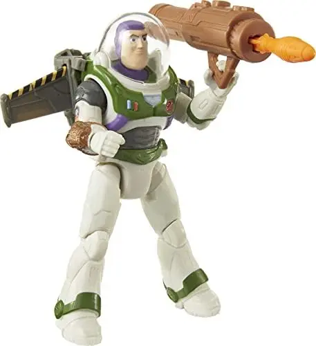 Produktbild: Buzz Lightyear HHJ86 - Buzz Lightyear-Actionfigur mit Missionsausrüstung 12,7 cm mit Jetpack, Blaster, 10 bewegliche Gelenke, authentische Details, Spielzeug für Kinder ab 4 Jahren