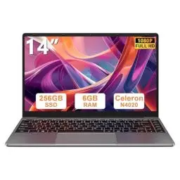 Produktbild: bvate Laptop 14 Zoll Win11 256GB SSD Unterstützung 1TB Notebook Celeron N4020(bis2.8GHz) 1080p WiFi BT4.2 Deutscher Tastaturschutz und kabellose Maus-Grau