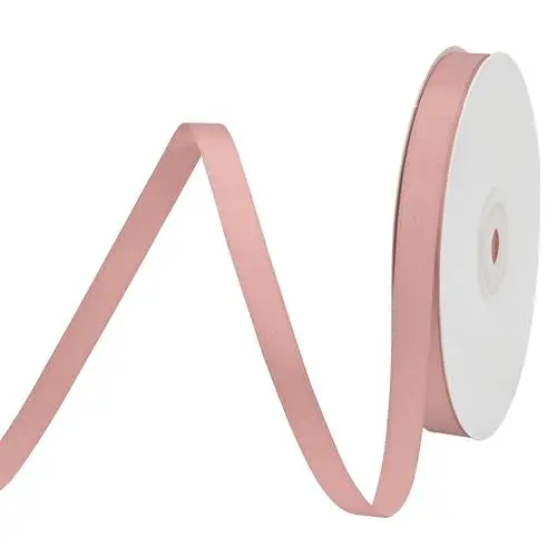 Produktbild: BVIEAKD 10mm breit 45m Long Double Face Pfirsich Satin Ribbon Stoffband für Geschenkverpackungen Sehr geeignet für Hochzeiten Dekoration Blumenstrauß Ballons Kunsthandwerk Nähen Haarschleife