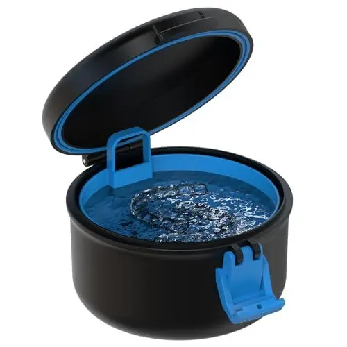 Produktbild: BVN zahnschutz reinigungsbox zahnspange zahnschutz boxen zahnersatz dose Prothesenreinigungsetui (Schwarz + Blau)