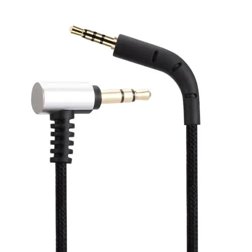 Produktbild: Alphatec B&W P7 Ersatz-Audiokabel, 1,2 Meter, Schwarz, 3,5 mm auf 2,5 mm Stereo-Klinkenkabel, Kompatibel mit Bowers & Wilkins P7, Smartphone, Spielkonsole, Laptop, Tablet
