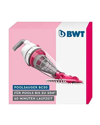 Produktbild: BWT Poolsauger (BC50, mit Standard-Poolstange) | Effektive Reinigung von freistehenden Pools und Pools bis 25 m³ | Kabelloser Betrieb mit maximaler Bewegungsfreiheit | Hohe Saugleistung