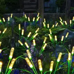 Produktbild: BXROIU Solarlampen Schwankende Lichter für Außen,LED Solar Wegeleuchte Deko für Garten,Gehweg, Hochzeit, Party, Weihnachten, Landschaftsbeleuchtung(Warm Weiß, 2 Stück)
