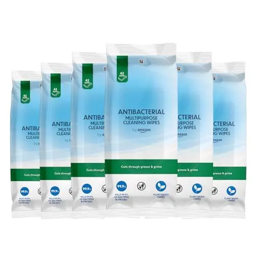Produktbild: by Amazon Antibakterielle Multifunktions Reinigungstuch, frisch, 6 x 42 Tücher