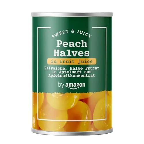 Produktbild: by Amazon Pfirsiche, Halbe Frucht in Apfelsaft aus Apfelsaftkonzentrat, 411g