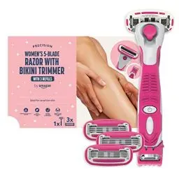 Produktbild: by Amazon für Damen, 5-Klingen-Rasierer mit 3-in-1-Trimmer + 3 Nachfüllpackungen