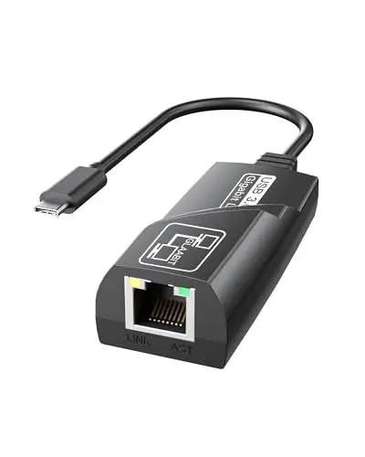 Produktbild: BYEASY USB C Ethernet Adapter Gigabit Geschwindigkeit für MacBook, iPad Pro und mehr. RJ45 LAN Adapter Treiberfrei, 10/100/1000 Mbps RJ45 Netzwerkadapter für ultimative Konnektivität