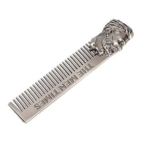Produktbild: BYERZ Mini-Metallkamm aus Edelstahl, Kompakte Größe, Bequemer, Korrosionsbeständiger Herren-Bartkamm für den Täglichen Gebrauch