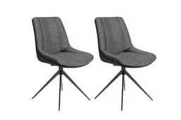 Produktbild: byLIVING Esszimmerstuhl Phoenix / 2er Set/Stoff anthrazit/Bouclé dunkel-grau/Sitzschale 360° drehbar u. Rückholfunktion/Gestell Metall schwarz / 2 Stück Wohnzimmerstuhl/B 50, H 88, T 62 cm