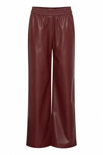 Produktbild: b.young BYDaja Damen Hose Lederimitat-Hose Pants mit Eingrifftaschen Gummizug Regular fit, Größe:42, Farbe:Hot Chocolate (191325)