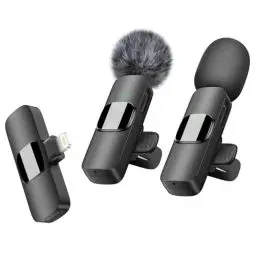 Produktbild: BZXZB Kabelloses Lavalier-Mikrofon für iPhone, iPad, professionelles Ansteckmikrofon für Videoaufnahmen, Vlog, YouTube, TikTok (winddicht/2 Mic)