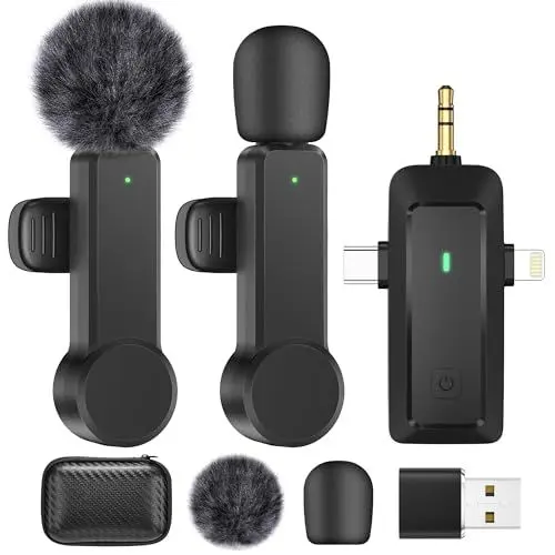 Produktbild: BZXZB Lavalier Mikrofon für iPhone Android Kamera – Mikrofon Handy für Videoaufzeichnung, Live-Streaming, YouTube, TikTok, Vlog, Interview