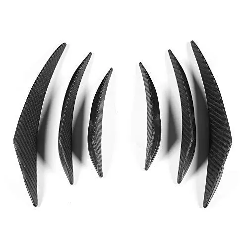 Produktbild: Stoßstangenflosse, Auto Frontstoßstange Splitter Spoiler Fin Canard Aufkleber, 6 Stück Kohlefaser Textur Auto Stoßstange Fin Canard Splitter Diffusor Valence Spoiler Lip Universal