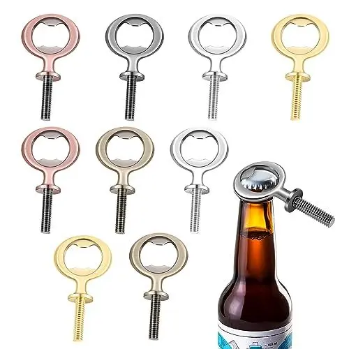 Produktbild: caapmony 10 StüCke Metall FlaschenöFfner Rohlinge Edelstahl FlaschenöFfner EinsäTze Satz Gewinde BieröFfner Hardware