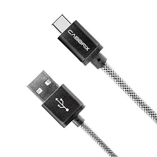 Produktbild: CABBRIX USB-C Kabel 1,5m Geflochten – Schwarz – USB-A auf USB-C – Schnelllade Ladekabel für Samsung Galaxy, Xiaomi, Tablets, PS5 Controller – Robust & Flexibel – 1 Stück