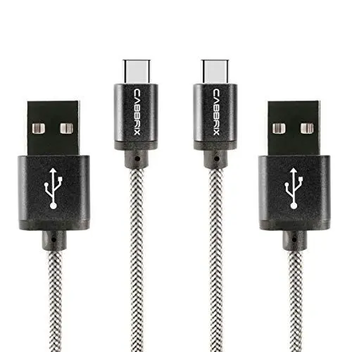 Produktbild: CABBRIX USB-C auf USB-A Ladekabel – 1,5 m Schnellladekabel aus Aluminium, geflochtenes USB Typ C Kabel kompatibel mit Samsung, iPad Pro, MacBook, Xiaomi, Huawei – robust & langlebig (Schwarz, 2x 1,5m)