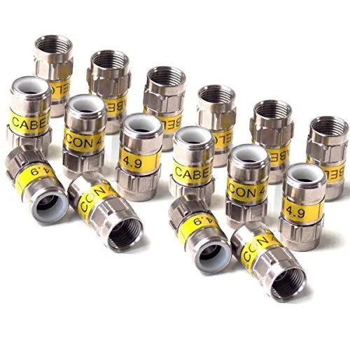 Produktbild: Cabelcon 16 Stück F-56 4.9 Self Install F-Kompressionsstecker gelb RG6 / 7 mm NiTin