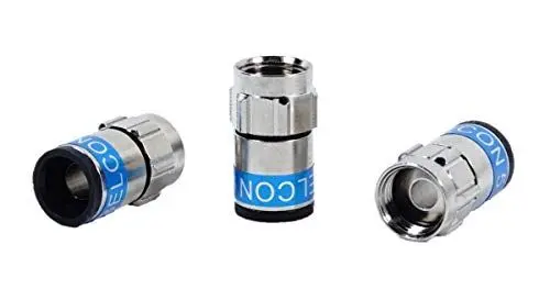 Produktbild: 100x Cabelcon F-56 5.1W Self Install Nitin mit integriertem O-Ring F-Stecker blau RG6 / 7mm