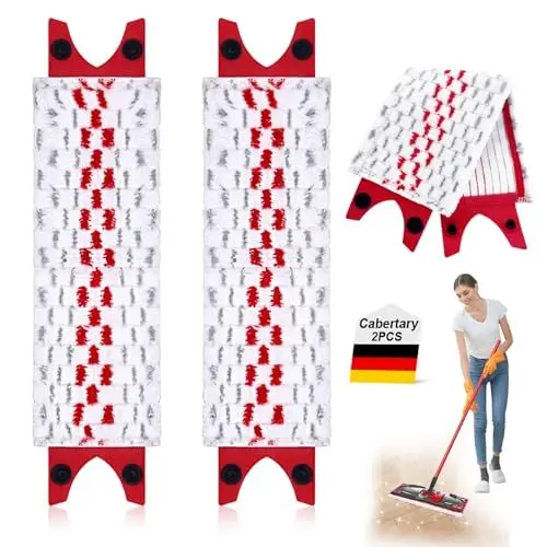 Produktbild: Cabertary 6 Stück für Vileda Bodenwischer Ersatzbezug, für Vileda Ersatzbezug, für Vileda Wischmopp Ersatzbezug Mit Hoher Wasser, für Vileda Mop Ersatz für Alle Böden