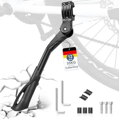 Produktbild: Cabertary Fahrradständer 24-29 Zoll, Höhenverstellbar Fahrrad Ständer, rutschfest Seitenständer, Stabil Fahrradständer für Mountainbike, Trekkingrad, Cityrad, Pendlerfahrräder