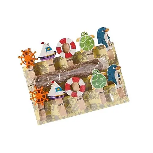 Produktbild: Cabilock 10Stücke Mini Holzklammern mit Delfin-Design Wäscheklammern für Fotos Bastelarbeiten für Partys Karten und Persönliche Fotogalerien
