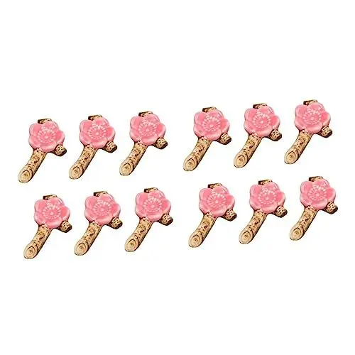 Produktbild: Cabilock 2 Sets Pflaumenblüten-essstäbchenhalter Keramik-essstäbchenablagen Im Japanischen Stil Rot Für Esszimmer 6 Stück * 2