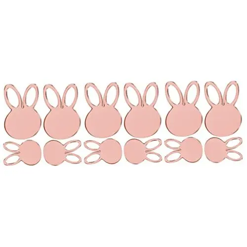 Produktbild: Cabilock 12 STK Ostern selber Machen Osteranhänger Hasenbaumverzierungen Dekoration Christbaumschmuck Osterbaum Anhänger Hasenornamente Roségold Requisiten Acryl schmücken Kunsthandwerk