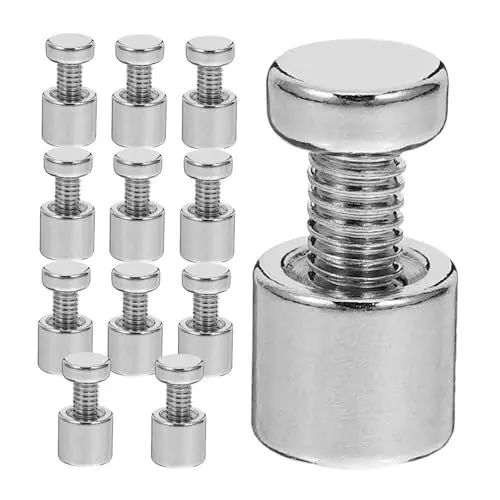 Produktbild: Cabilock 12 Sätze Zubehör für Bilderrahmenschrauben Abstandshalter Abstandsschrauben Wand Schilderhalter Werbung Nagelschraube Abstandsschraube aus Metall kleine Abstandsschrauben Silver