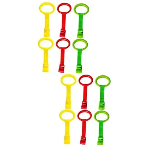 Produktbild: Cabilock 12 Stk Baby-Zuglasche baby lernspielzeug Baby zeug babygang tragbares Babybett tragbares Kinderbett Aufstellringe für Babybetten Laufring für Babybetten Krippe Lieferungen der Zaun