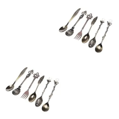 Produktbild: Cabilock 12 Stk Dessertgabeln evengers event weinachts weihnachtsek weihnachtskrippe königr Espressolöffel modern Scoop Besteck altes geschirr Jahrgang Kaffeelöffel Dessertlöffel einstellen
