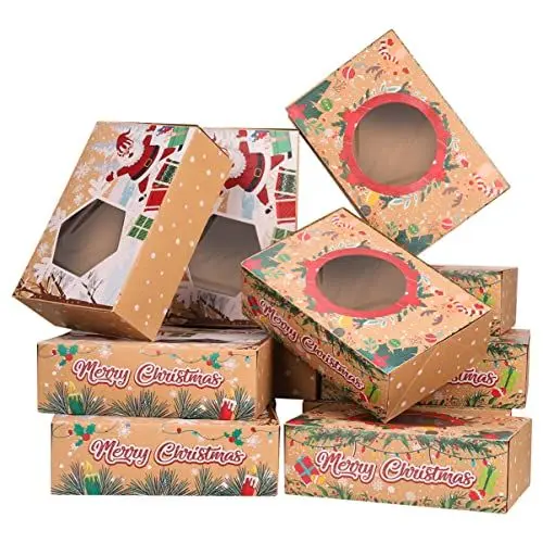 Produktbild: Cabilock 12pcs Weihnachts Kekskästen Boxen,Weihnachten Geschenkbox,Geschenkbox Karton,Weihnachts Plätzchen Boxe,Geschenkbox,Weihnachten Geschenkboxen Set,verpackung Weihnachten
