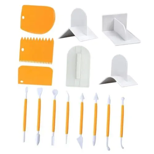 Produktbild: Cabilock 15pcs Kuchen Dekorieren Kit Backen Werkzeuge Set Kuchen Schaber Fondant Icing Glatter