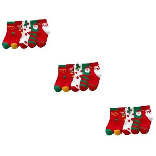 Produktbild: Cabilock 15 Paare Weihnachtssocken sportliche Socken Neuheit Partysocken wärmende socken Thermal Socks warme Socken sockenschuhe Weihnachtsstrümpfe Baumwollsocke für Kinder Weihnachten