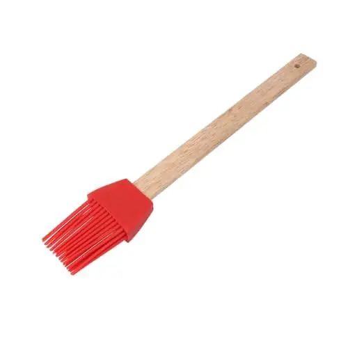 Produktbild: Cabilock 1stück Silikon Basting Öl Pinsel Lebensmittelechter Hitzebeständiger Grillpinsel Mit Abnehmbaren Holzgriff Für Backen Und Bbq Rot