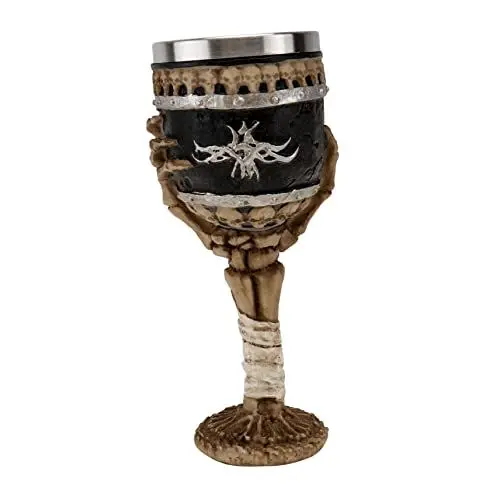 Produktbild: Cabilock 1Stk Kelch isolierter Weinbecher Glaswaren Deckel Horror Isolierte Kaffeetasse halloween halloween assecoires Halloween-Party-Becher dekorativer Schnapsbecher Harz Weiß