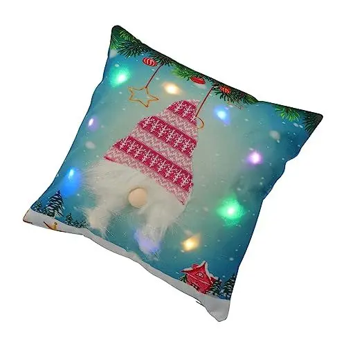 Produktbild: Cabilock 1stück Leuchtender Weihnachtskissenbezug Festliche Sofakissenhülle Mit Niedlichem Muster Für Weihnachtsdekoration Wohnzimmer Und Schlafzimmer