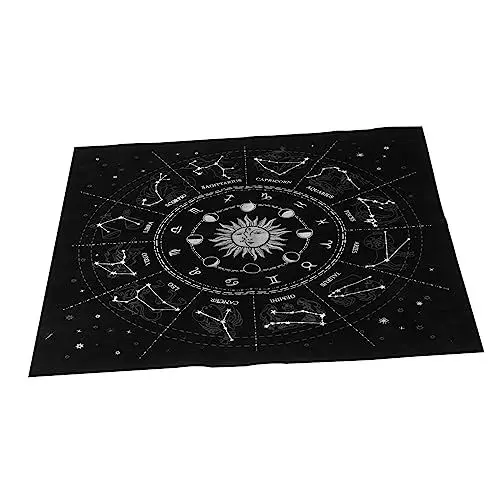 Produktbild: Cabilock Tischdecke Zur Wahrsagung des Himmels 12 Sternbilder Tarot-Tuch Leicht Zu Reinigen Für Den Einsatz in Der Astrologie