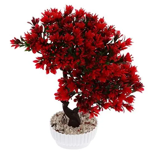 Produktbild: CORHAD Lebendige Kunststoff-gästegrüße Kiefer Bonsai Künstliche Dekorpflanze Roter Topf Mini Bonsai Ornament Für Wohnzimmer