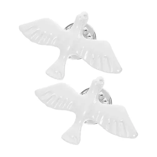 Produktbild: Cabilock 1 Satz 1 Set Brosche Zubehör Taube Taube Zubehör Miniatur Taube Symbol Pin Taube Revers Abzeichen Heilige Kommunion Pin Friedenstaube Pin Spirituelle Reversnadel Taube Modell 2Stk