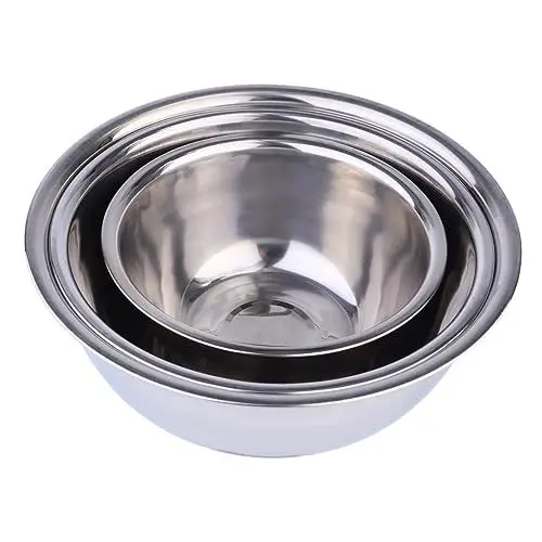Produktbild: Cabilock 1 Satz 3 Stk Schneebesen aus Edelstahl Rührschüsseln Runde Metallschüssel Salatschüssel stainless steel mixing bowl Nudeln Nudeln Waschschüssel praktische Eierschale verdicken