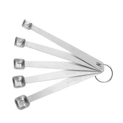 Produktbild: Cabilock 1 Satz 5St Messlöffel Mini-Schaufel Glas messen Zutaten Löffel Gewürzschaufel küchenmaschiene kochgeschirr küchenhelfee messbecher quadratische Löffel Backzubehör Rostfreier Stahl