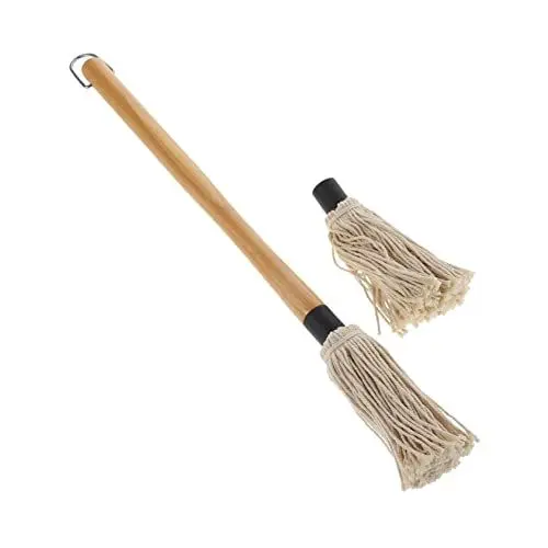 Produktbild: Cabilock 1 Satz Austauschbare Ölbürste Aus Baumwolle Ölbürste Mit Langem Holzgriff BBQ Basting Pinsel. Ölpinsel Zum Kochen Marinierpinsel BBQ-Tool Gusseiserne Pfanne Hölzern Selbstgemacht