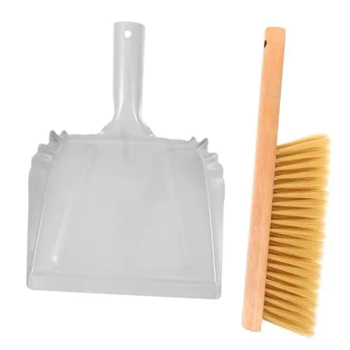 Produktbild: Cabilock Holzgriff Handbesen Kehrschaufel Set Staubbürste Für Laken Sofa Teppiche