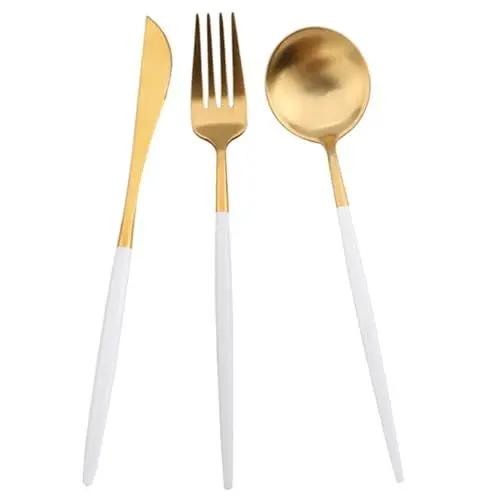 Produktbild: Cabilock Hochwertiges Besteckset Aus 304 Edelstahl – 3-teiliges Western-essgeschirr – Löffel Messer – Perfekt Für Familien Und Restaurants